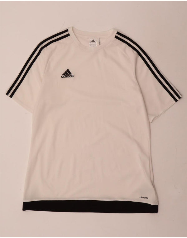 T-shirt Adidas Climalite da uomo, grande, in poliestere color block bianco