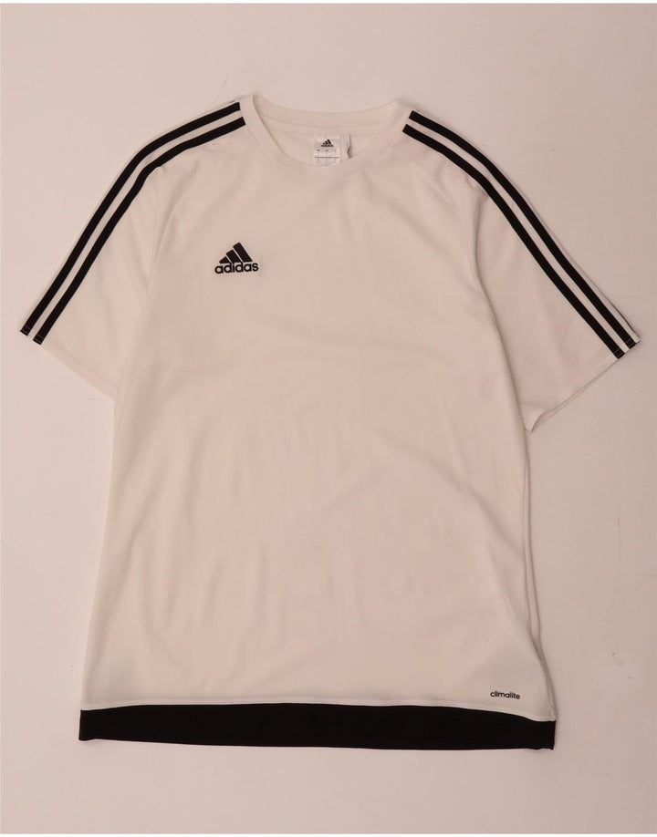 T-shirt Adidas Climalite da uomo, grande, in poliestere color block bianco