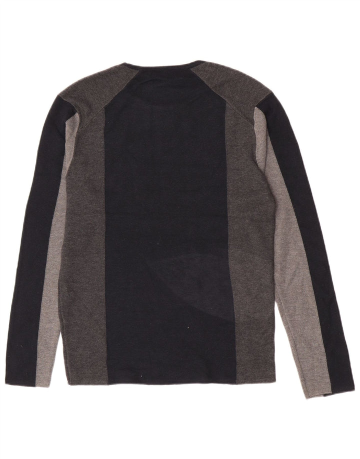 Top Zara da uomo a maniche lunghe in acrilico color block blu navy medio