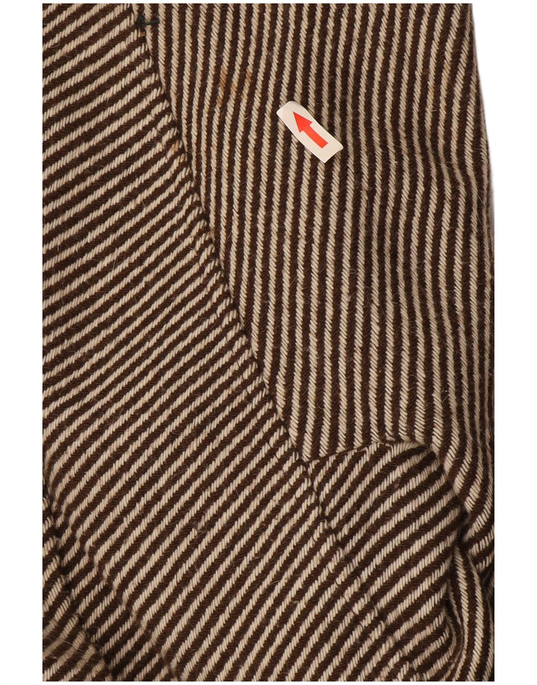 Cappotto vintage da donna UK 14 gessato marrone medio