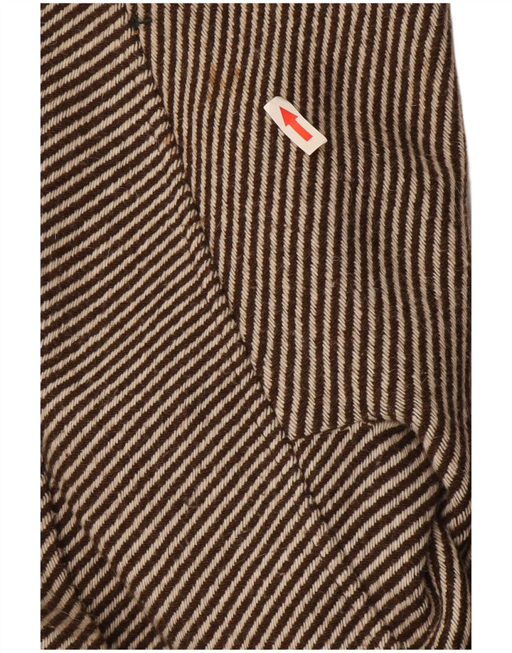 Cappotto vintage da donna UK 14 gessato marrone medio