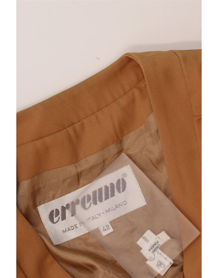 Giacca blazer vintage da donna a 3 bottoni con maniche a 3/4 IT 42 Rayon marrone medio