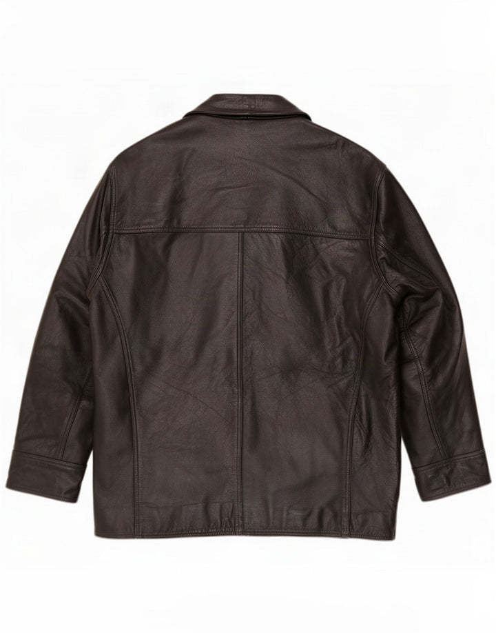 Giacca in pelle vintage da uomo UK 42 XL nera