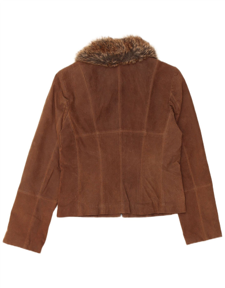 Giacca corta in pelle scamosciata da donna HI-Buxter EU 36 piccola in pelle marrone