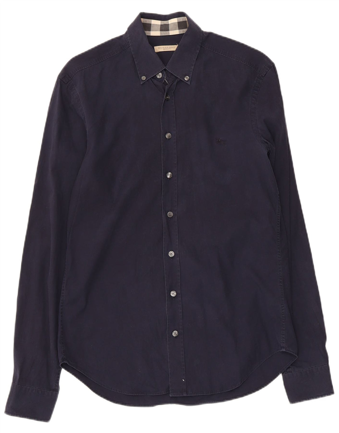 BURBERRY Camicia BRIT da uomo piccola in cotone blu navy
