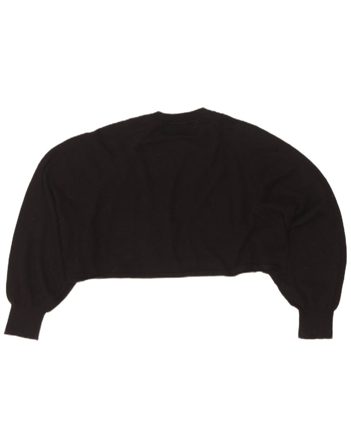 Maglione corto girocollo oversize da donna Zara UK 14 medio nero