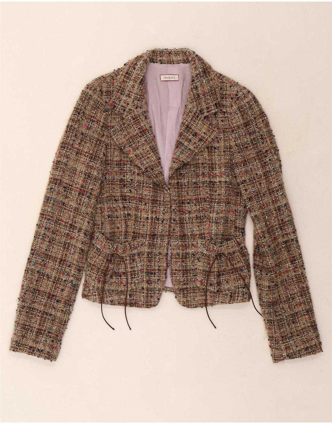 Giacca blazer da donna Max & Co. UK 10 piccola lana screziata beige