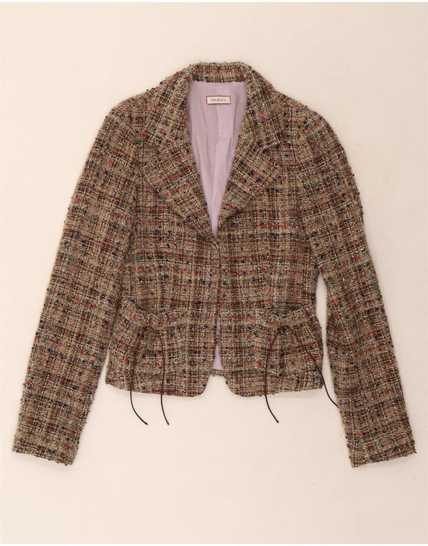 Giacca blazer da donna Max & Co. UK 10 piccola lana screziata beige