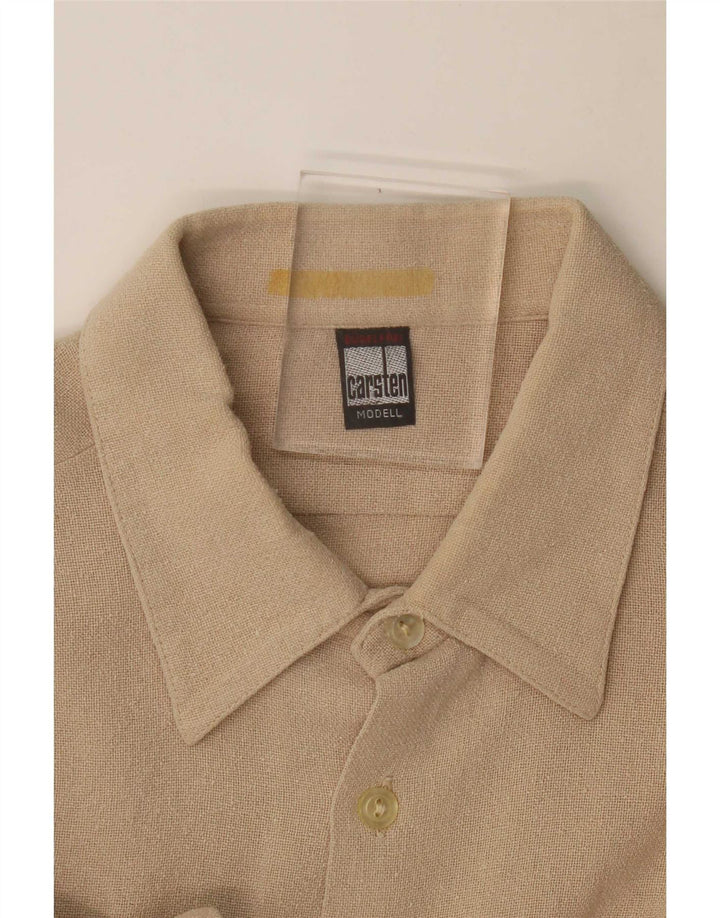 Camicia vintage da uomo grande beige