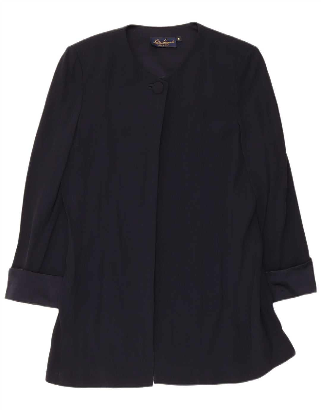 Luisa Spagnoli soprabito oversize da donna UK 10 piccolo acetato blu navy