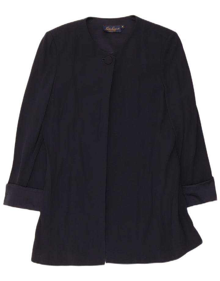 Luisa Spagnoli soprabito oversize da donna UK 10 piccolo acetato blu navy