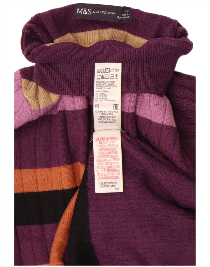 Maglione maglione a collo alto da donna Marks & Spencer UK 12 Viola medio