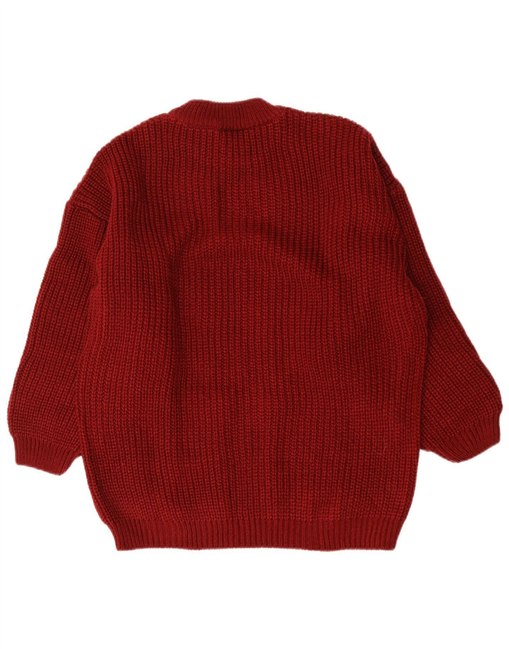 Maglione maglione girocollo oversize da donna vintage EU 38/40 marrone medio
