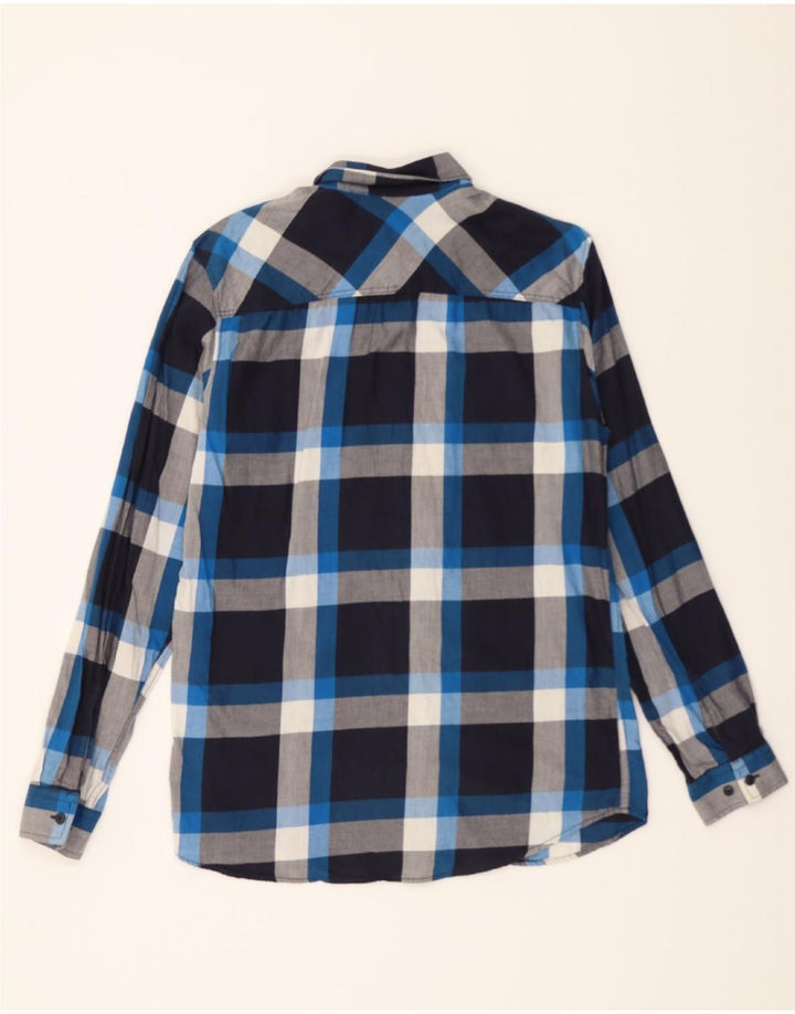 JACK & JONES Mens Core Shirt Medium Navy Blue Check Cotton Vintage Jack & Jones and Second-Hand Jack & Jones from Messina Hembry 