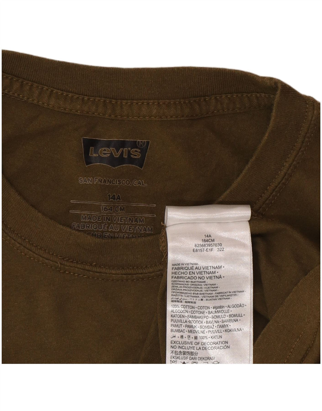 T-shirt grafica per ragazzi Levi's 13-14 anni in cotone kaki