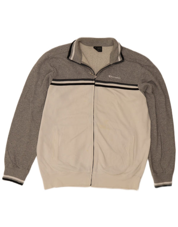 Giacca da tuta da uomo Champion XL in cotone color block grigio