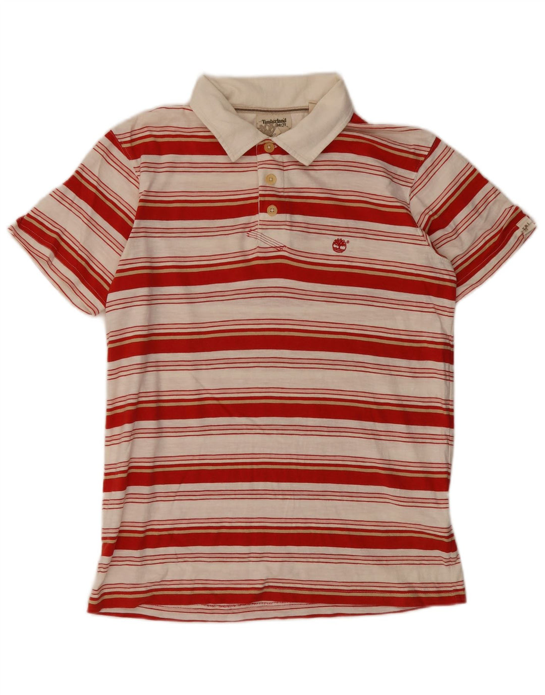 Polo da uomo Timberland in cotone a righe rosse medie