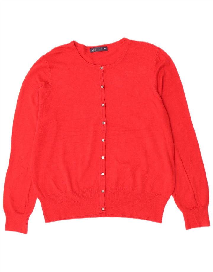 Maglione cardigan da donna Marks & Spencer UK 14 rosso medio