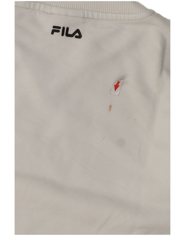 Felpa oversize da donna Fila Maglione UK 10 Small Cotone bianco