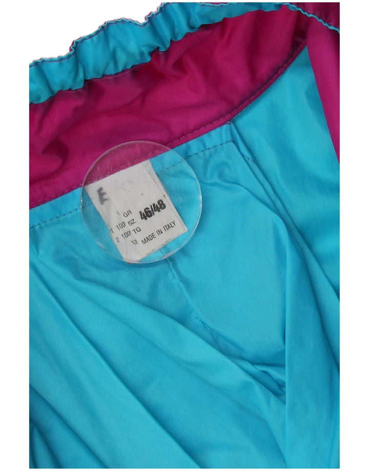 Giacca da sci grafica vintage da uomo UK 46/48 2XL Poliammide color block blu