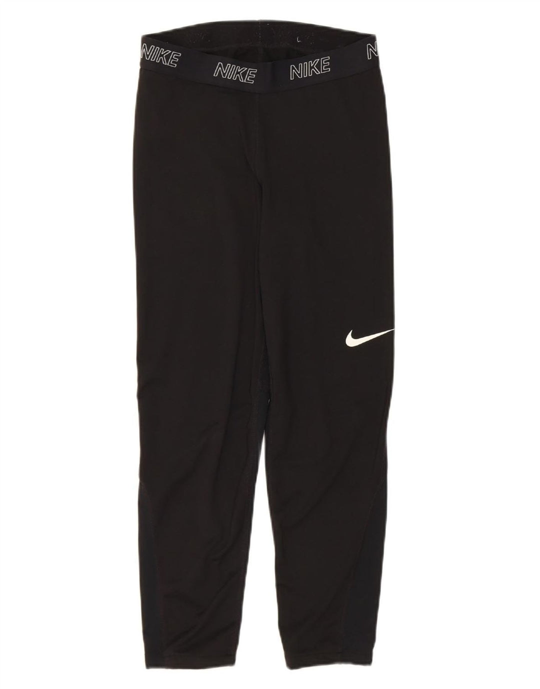 NIKE Womens Dri Fit Crop Graphic Leggings UK 12 Medium  Black