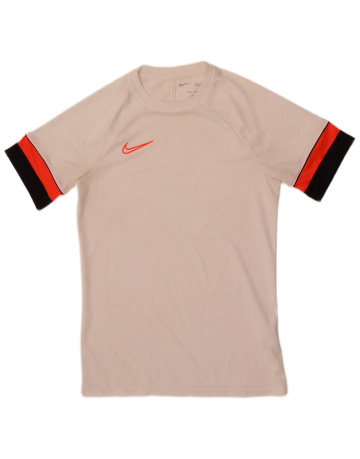 T-shirt Nike Dri Fit da uomo, piccola, in poliestere color block bianco
