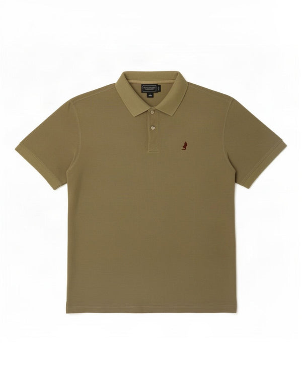 Polo da uomo Marlboro Classics XL in cotone kaki