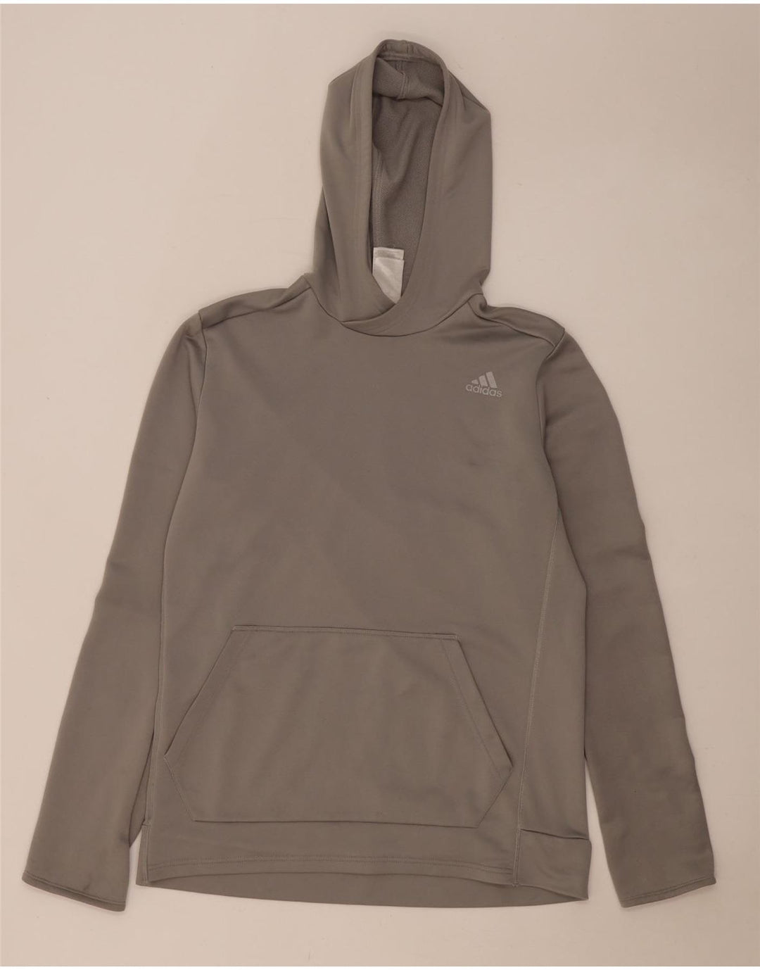 Maglione con cappuccio ADIDAS Climalite da uomo in poliestere grigio medio