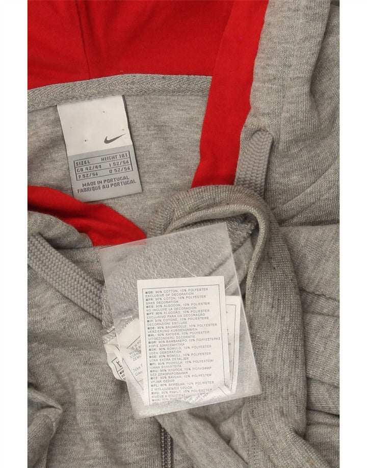 Felpa con cappuccio e zip Nike da uomo, grande, in cotone grigio