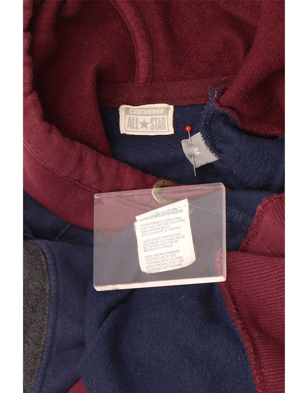 Felpa con cappuccio grafica da uomo Converse, cotone color block medio multicolore