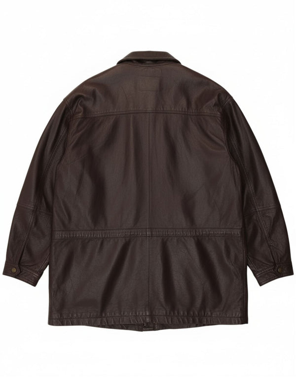 Giacca in pelle vintage da uomo IT 58 4XL Pelle bordeaux