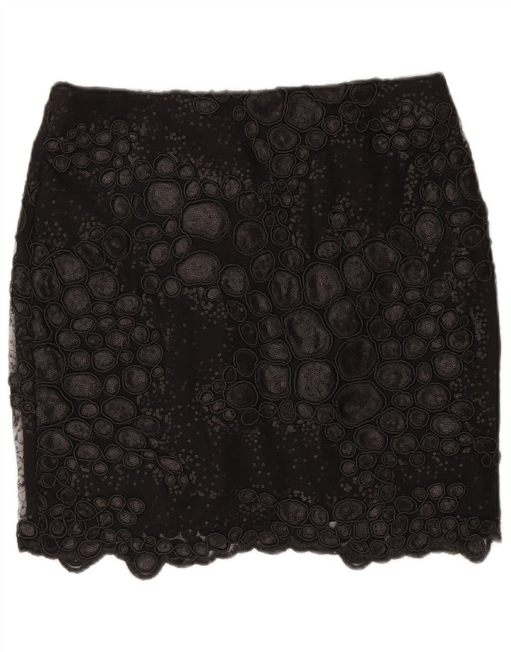 Minigonna da donna Reiss con motivo astratto W30 poliestere nero medio