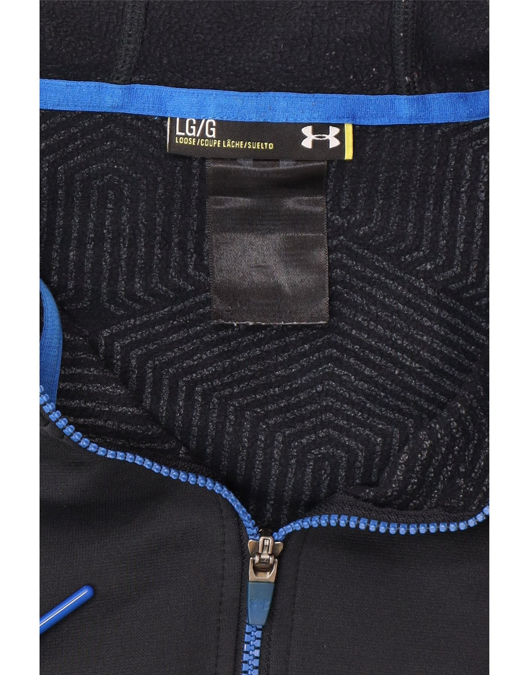 Felpa con cappuccio e zip grafica da uomo UNDER ARMOUR grande nera