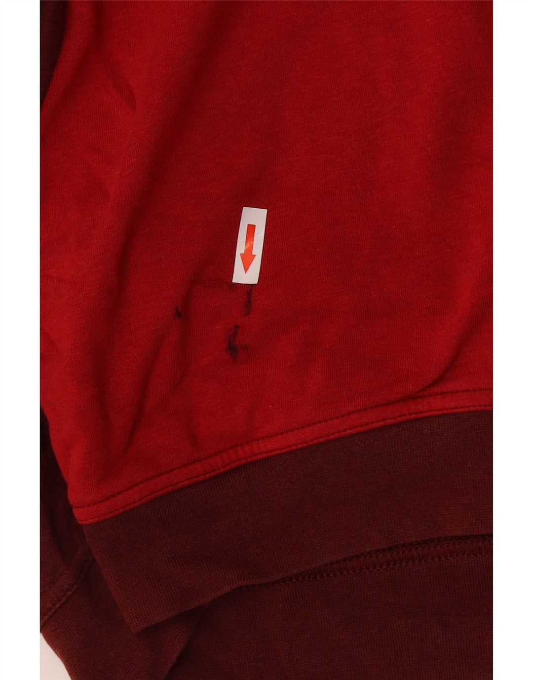 Felpa con grafica Nike da donna, maglione UK 14, cotone color block rosso medio