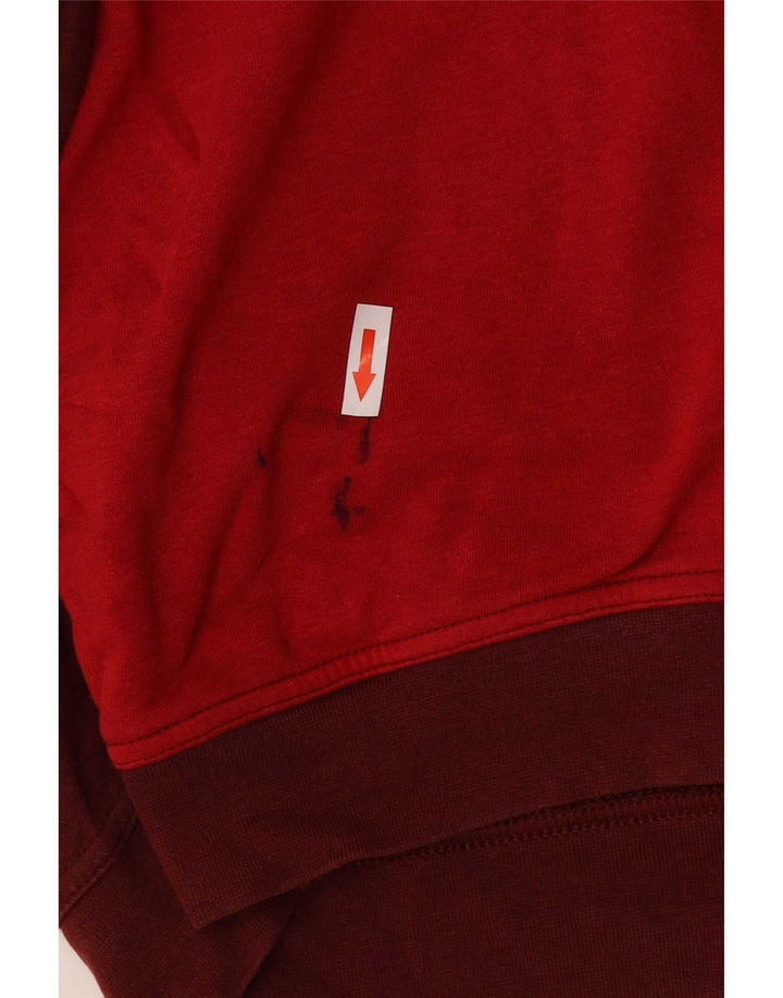 Felpa con grafica Nike da donna, maglione UK 14, cotone color block rosso medio