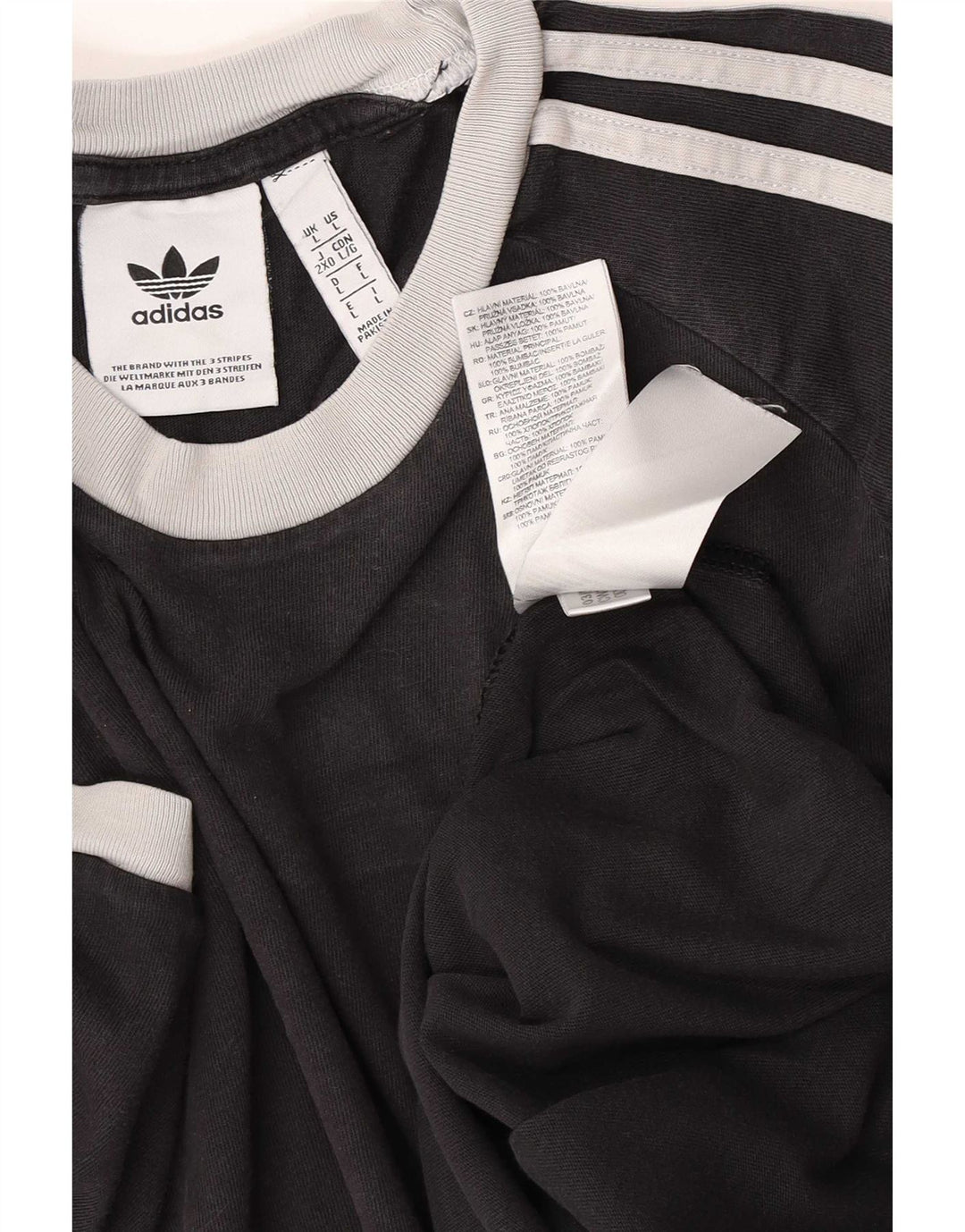T-shirt Adidas da uomo Top Large in cotone nero