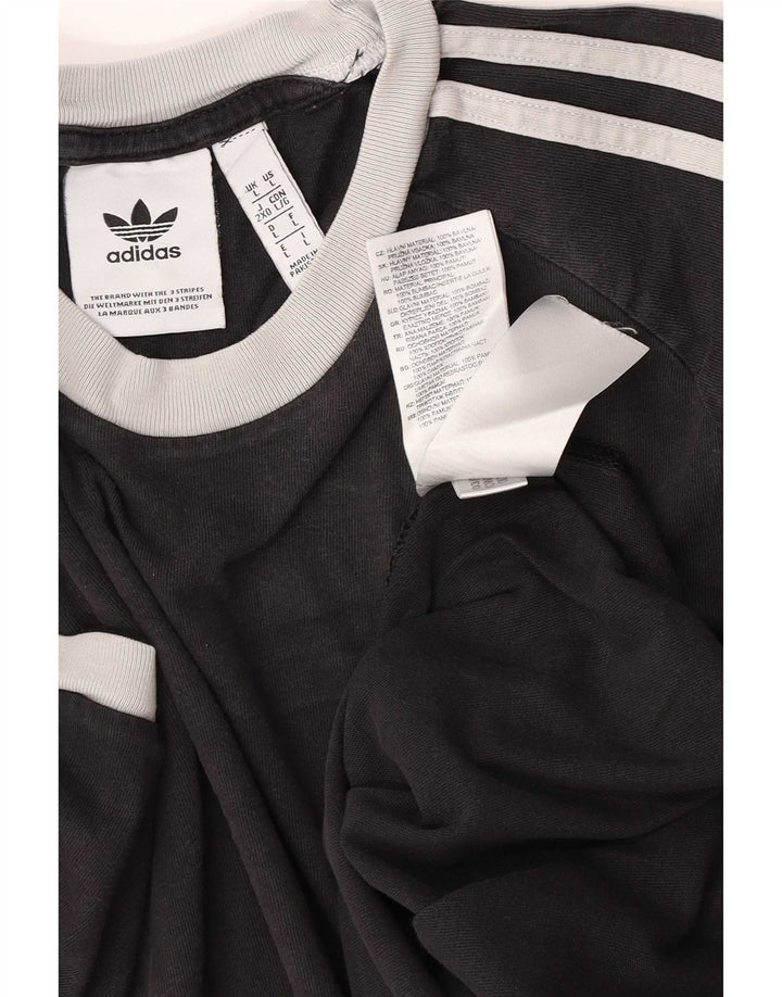 T-shirt Adidas da uomo Top Large in cotone nero