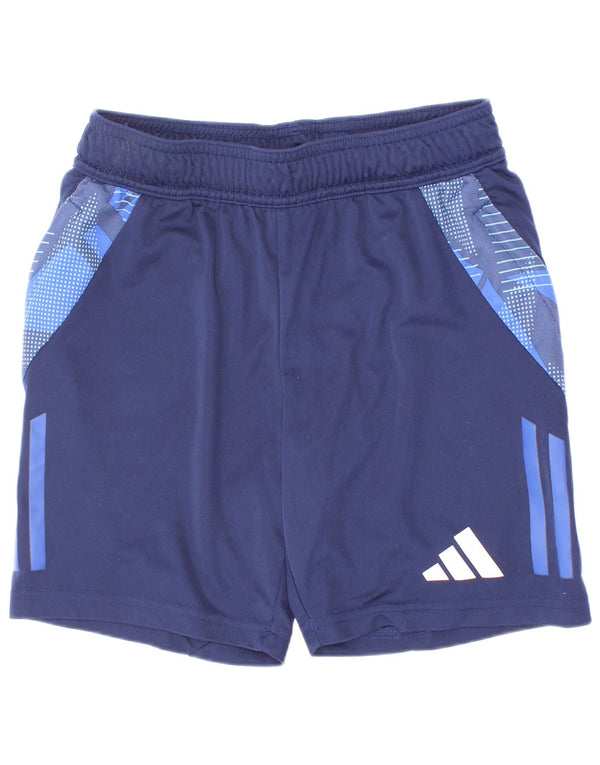 Pantaloncini sportivi Adidas Aeroready da ragazzo 9-10 anni Blu navy Colourblock