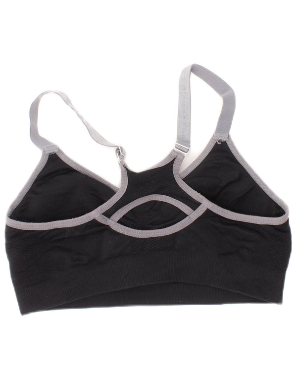 Reebok Reggiseno sportivo imbottito da donna Top UK 4/6 Small Black Nylon Sports