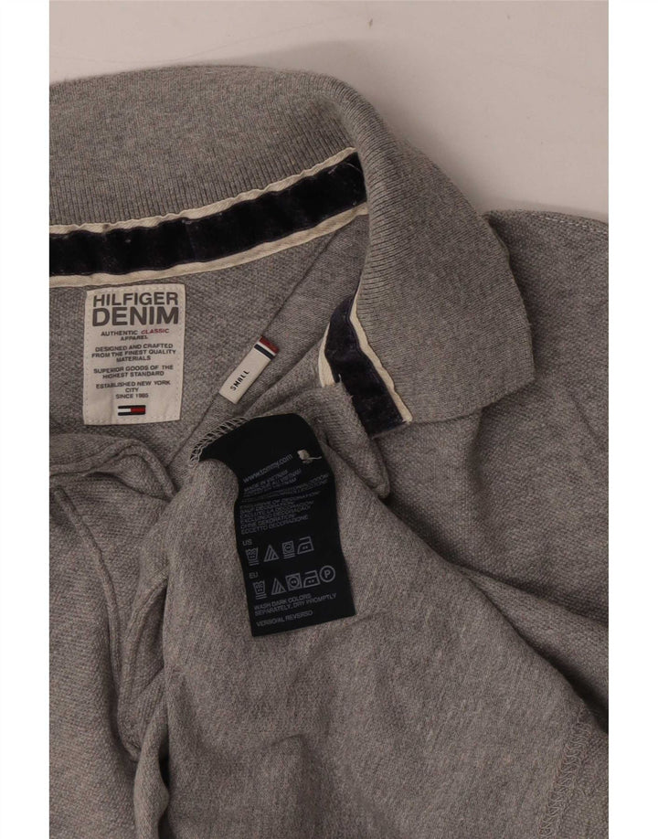 Polo da uomo Tommy Hilfiger piccola in cotone grigio