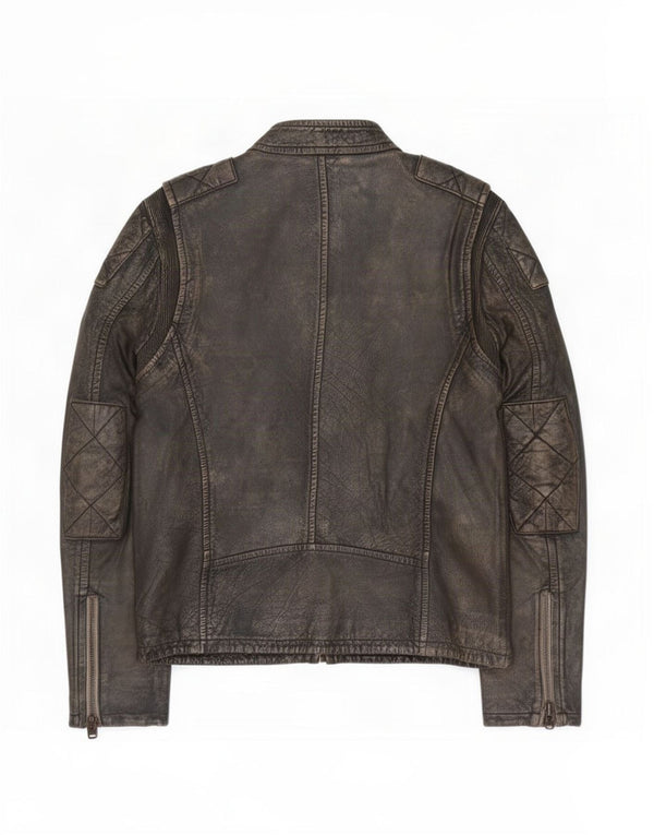Giacca in pelle da uomo Motorstyle Superdry UK 40 grande marrone