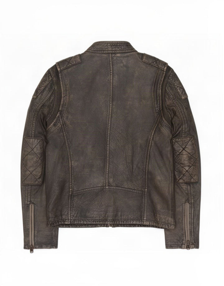 Giacca in pelle da uomo Motorstyle Superdry UK 40 grande marrone