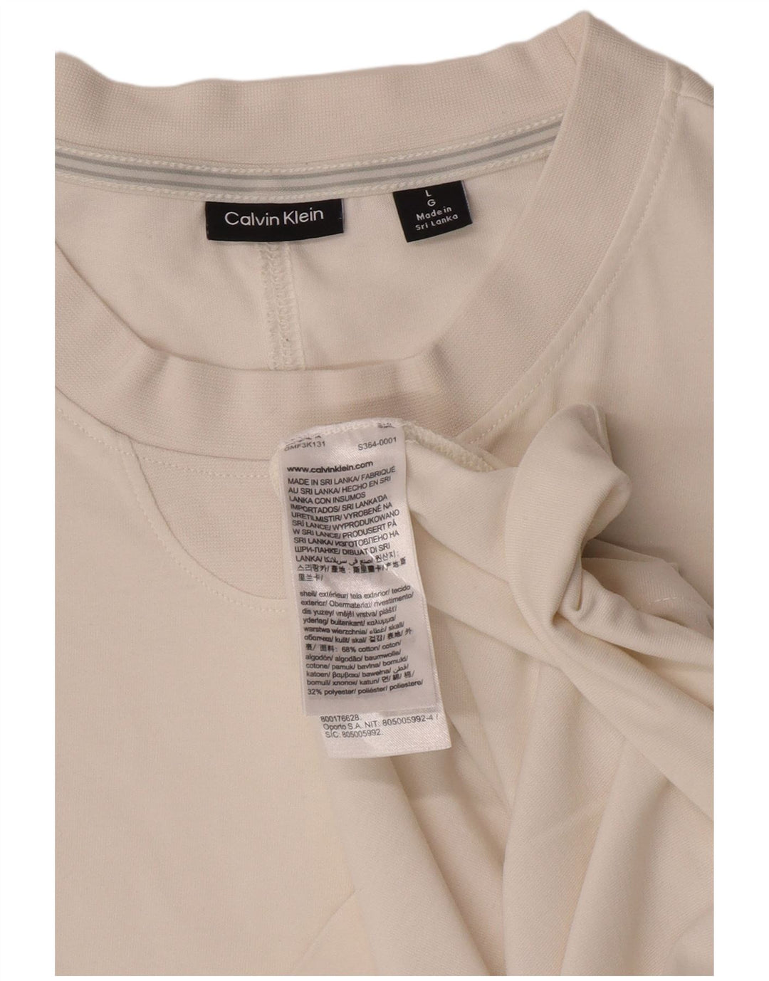 Maglietta da uomo Calvin Klein Top Large in cotone bianco