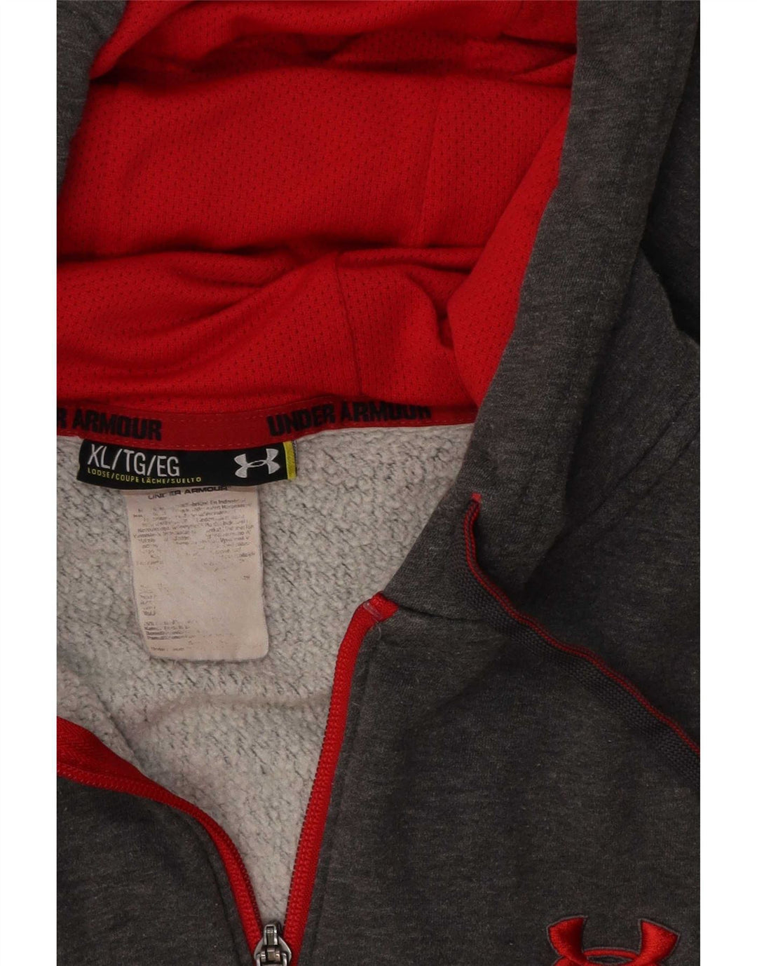 Felpa con cappuccio e zip da uomo Under Armour XL grigia