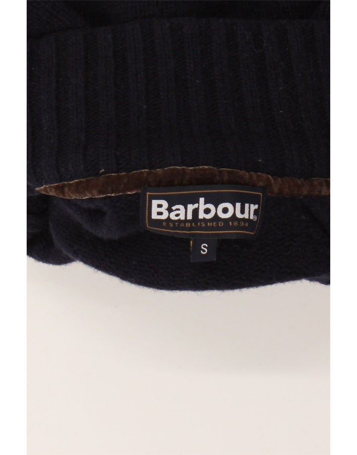 BARBOUR Maglione da uomo con collo a bottoni piccolo blu navy