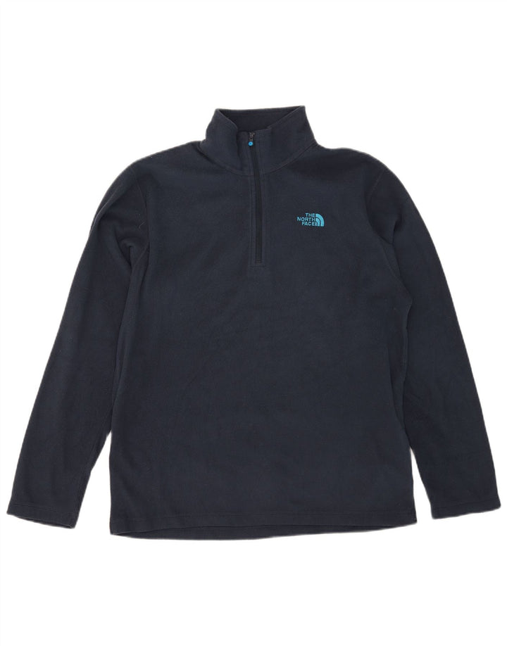 THE NORTH FACE Maglione in pile da uomo con zip e collo medio in poliestere blu navy