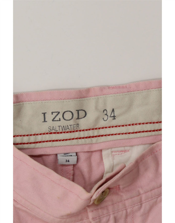 Pantaloncini chino da uomo IZOD W34 grandi in cotone rosa