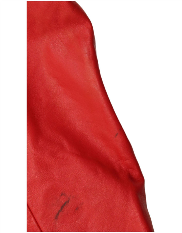 Giacca da corsa in pelle da donna vintage EU 40 in pelle rossa media
