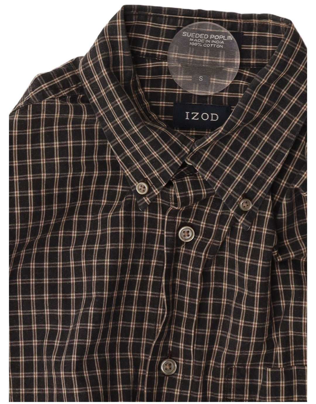 Camicia da uomo IZOD piccola in cotone a quadri blu navy