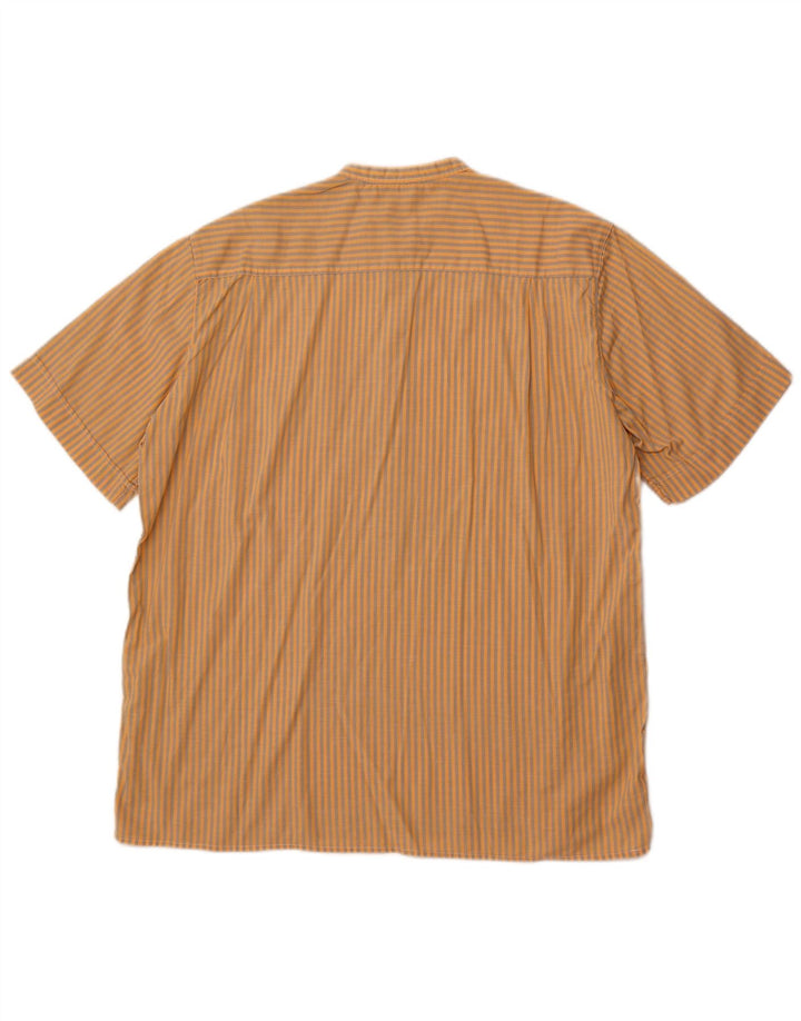 PULLOVERIA Camicia pullover a maniche corte da uomo a righe grandi arancioni